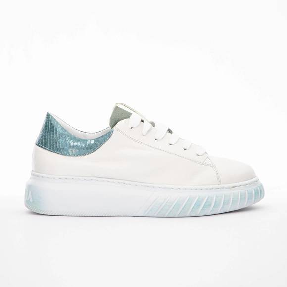 NEW ANDIA FORA women's zoe sneaker in sun bianco hof salvia